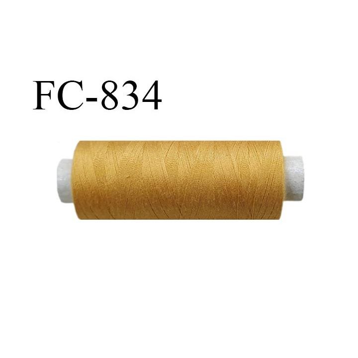 Bobine 500 m fil Polyester n° 120  ocre 500 mètres fil européen bobiné en Europe ou France certifié oeko tex