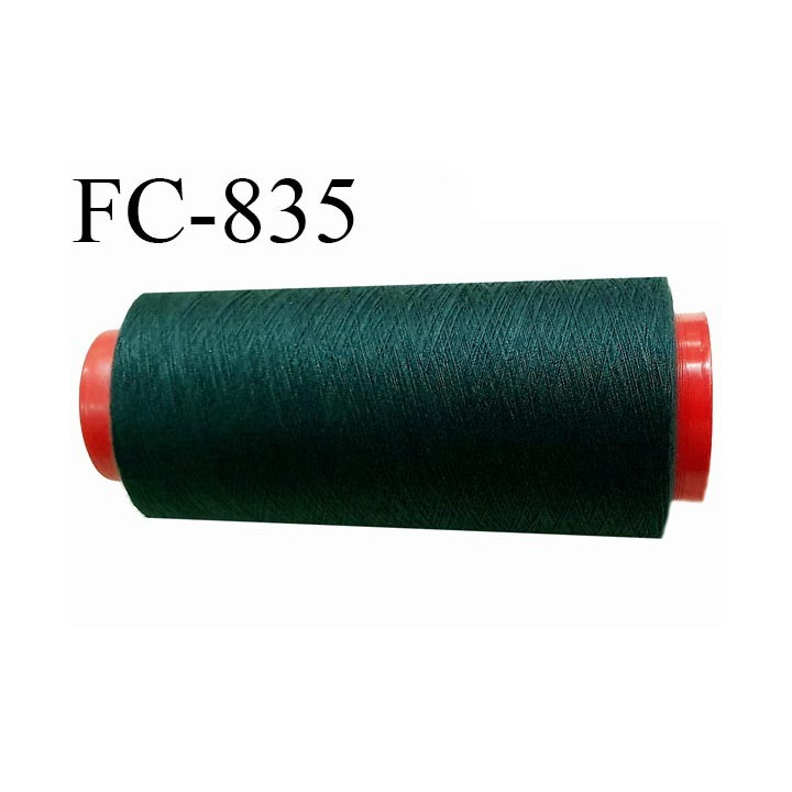 CONE 2000 m fil Polyester n° 120 vert bouteille longueur 2000 mètres fil européen bobiné en France certifié oeko tex