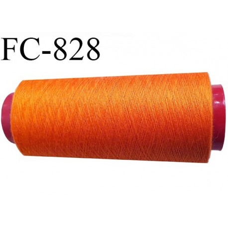 CONE 2000 m fil Polyester n° 120 couleur orange longueur 2000 mètres fil européen bobiné en France certifié oeko tex