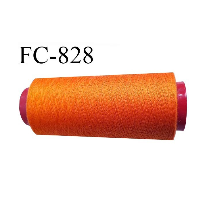 CONE 5000 m fil Polyester n° 120 couleur orange longueur 5000 mètres fil européen bobiné en France certifié oeko tex