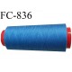 CONE 1000 m fil Polyester n° 120 couleur bleu longueur 1000 mètres fil européen bobiné en France certifié oeko tex