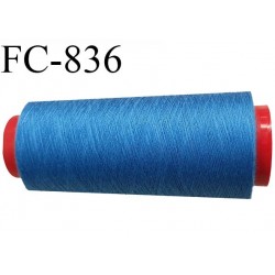 CONE 1000 m fil Polyester n° 120 couleur bleu longueur 1000 mètres fil européen bobiné en France certifié oeko tex