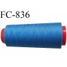 CONE 1000 m fil Polyester n° 120 couleur bleu longueur 1000 mètres fil européen bobiné en France certifié oeko tex