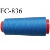 CONE 2000 m fil Polyester n° 120 couleur bleu longueur 2000 mètres fil européen bobiné en France certifié oeko tex