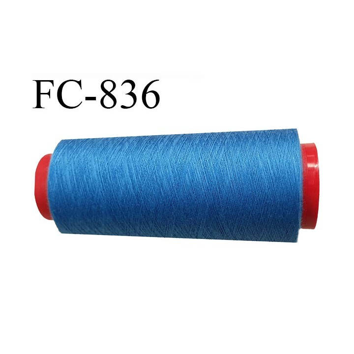 CONE 5000 m fil Polyester n° 120 couleur bleu longueur 5000 mètres fil européen bobiné en France certifié oeko tex