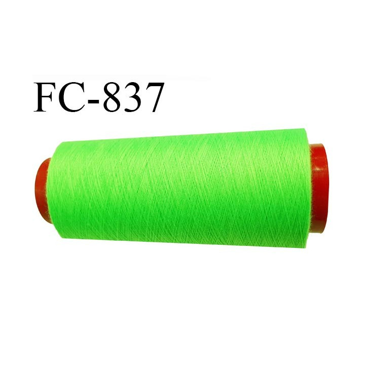 CONE 2000 m fil Polyester n° 120 vert fluo longueur 2000 mètres fil européen bobiné en France certifié oeko tex