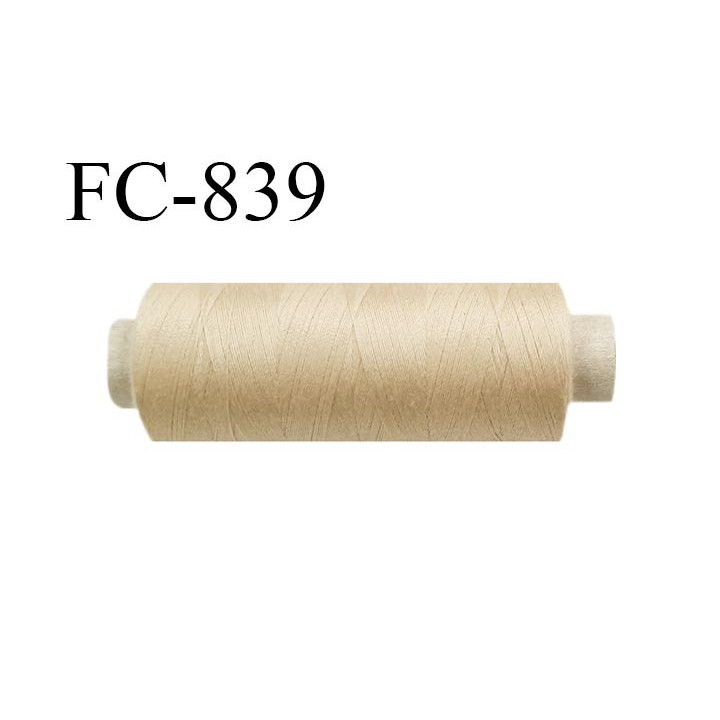 Bobine 500 m fil Polyester n° 120  beige 500 mètres fil européen bobiné en Europe ou France certifié oeko tex