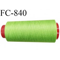 CONE 1000 m fil Polyester n° 120 couleur vert pistache longueur 1000 mètres fil européen bobiné en France certifié oeko tex