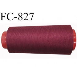 CONE 1000 m fil Polyester n° 120 couleur bordeaux longueur 1000 mètres fil européen bobiné en France certifié oeko tex