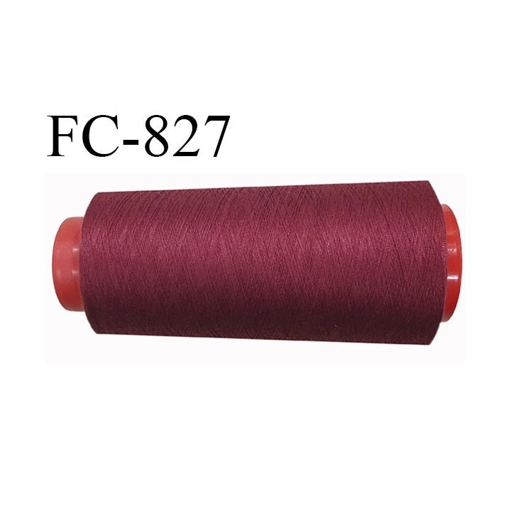 CONE 5000 m fil Polyester n° 120 bordeaux longueur 5000 mètres fil européen bobiné en France certifié oeko tex