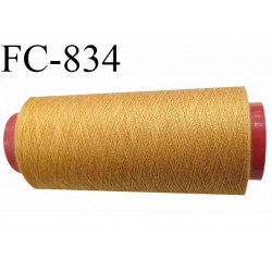 CONE 1000 m fil Polyester n° 120 couleur ocre longueur 1000 mètres fil européen bobiné en France certifié oeko tex