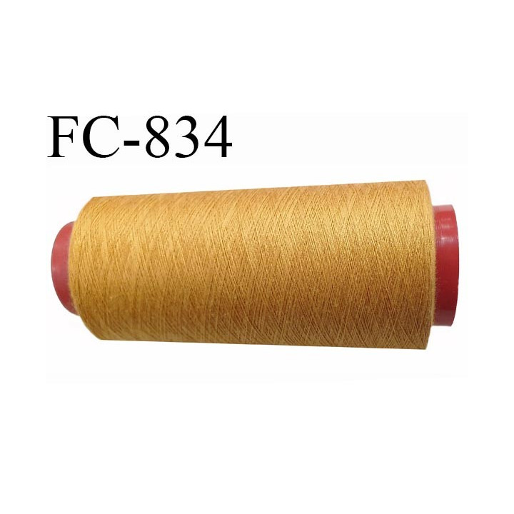 CONE 2000 m fil Polyester n° 120 couleur ocre longueur 2000 mètres fil européen bobiné en France certifié oeko tex