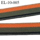 élastique plat largeur 10 mm couleur vert kaki orange et noir vendu au mètre