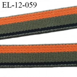 élastique 12 mm lingerie bretelle ou autre couleur kaki orange noir fabriqué en France largeur 12 mm prix au mètre