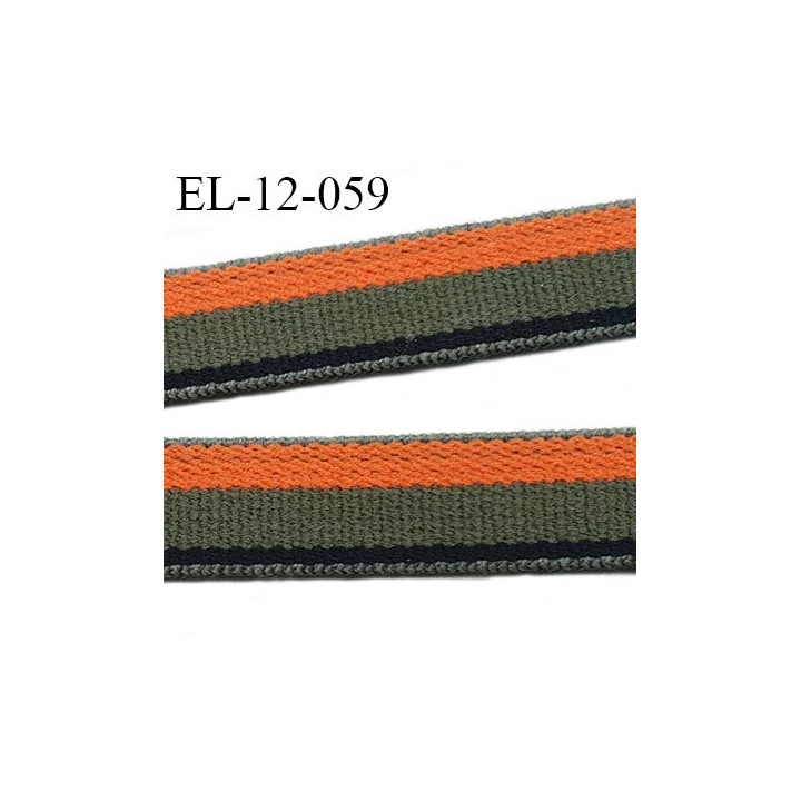 élastique 12 mm lingerie bretelle ou  autre couleur kaki orange noir fabriqué en France largeur 12 mm prix au mètre