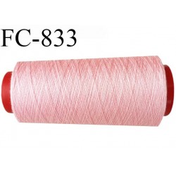 CONE 1000 m fil Polyester n° 120 couleur rose  longueur 1000 mètres fil européen bobiné en France certifié oeko tex