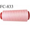 CONE 1000 m fil Polyester n° 120 couleur rose longueur 1000 mètres fil européen bobiné en France certifié oeko tex