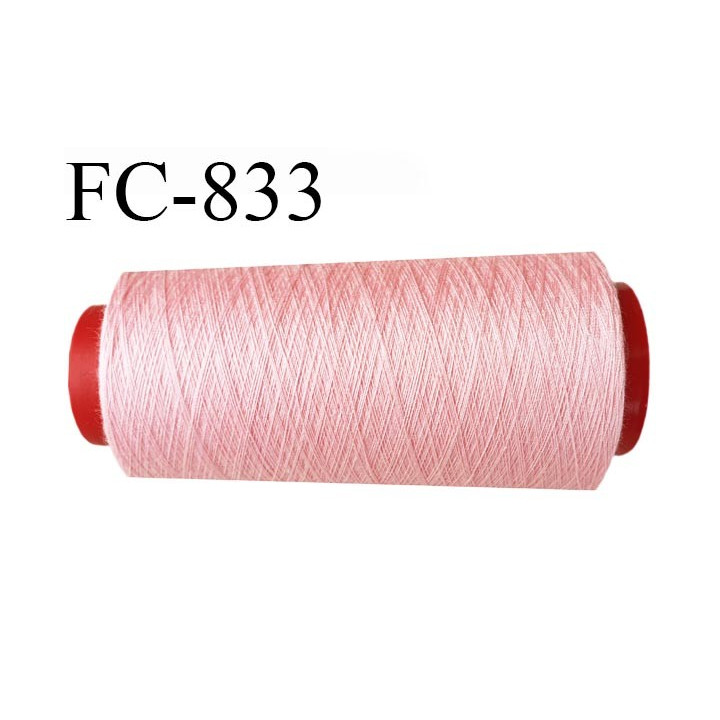 CONE 2000 m fil Polyester n° 120 couleur rose longueur 2000 mètres fil européen bobiné en France certifié oeko tex