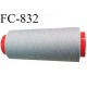 CONE 1000 m fil Polyester n° 120 couleur gris longueur 1000 mètres fil européen bobiné en France certifié oeko tex