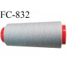 CONE 1000 m fil Polyester n° 120 couleur gris longueur 1000 mètres fil européen bobiné en France certifié oeko tex