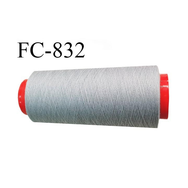 CONE 5000 m fil Polyester n° 120 couleur gris longueur 5000 mètres fil européen bobiné en France certifié oeko tex