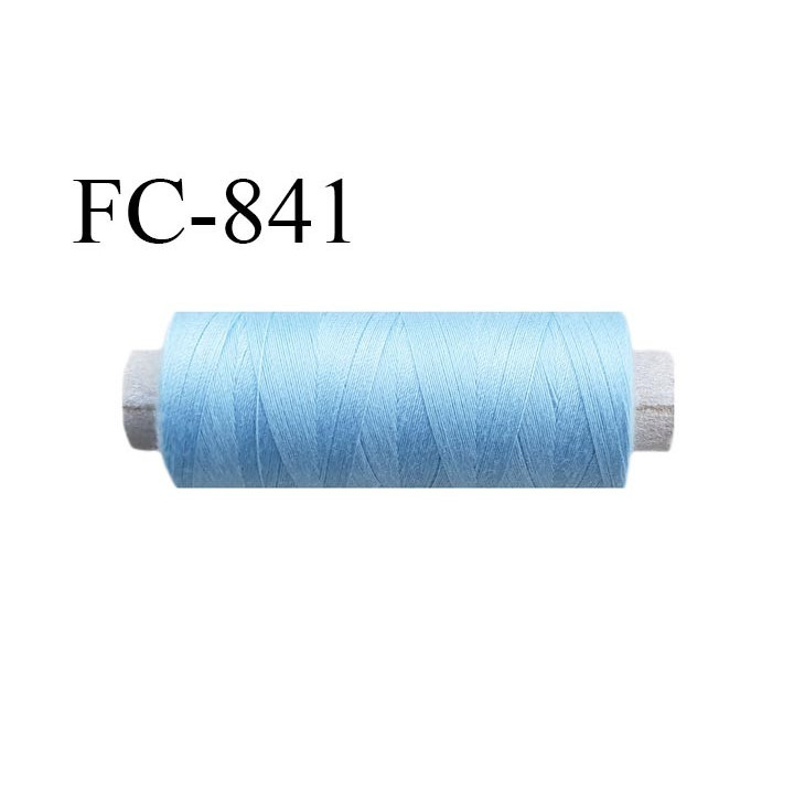 Bobine 500 m fil Polyester n° 120  bleu ciel 500 mètres fil européen bobiné en Europe ou France certifié oeko tex