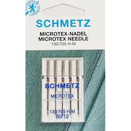 Aiguille Schmetz 80/12 Microtex 130/705 H-M 80/12 la boite de 5 aiguilles