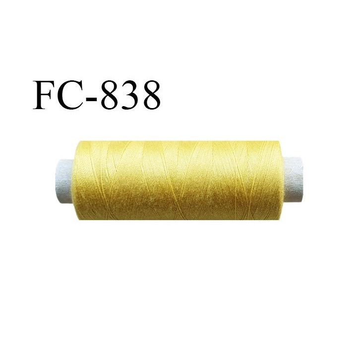 Bobine 500 m fil Polyester n° 120  jaune or 500 mètres fil européen bobiné en Europe ou France certifié oeko tex