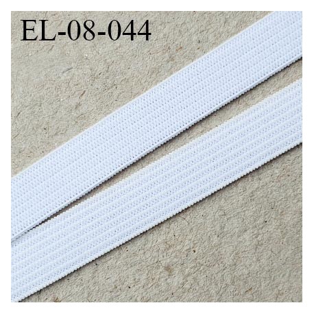 Elastique 8 mm spécial lingerie et autres Eco Tex lavable 60° couleur blanc optique fabriqué en Europe prix au mètre