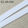 Elastique 8 mm spécial lingerie et autres Eco Tex lavable 60° couleur blanc optique fabriqué en Europe prix au mètre