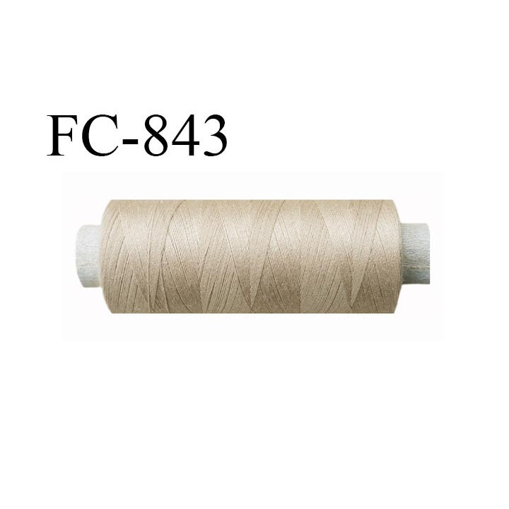 Bobine 500 m fil Polyester n° 120  beige 500 mètres fil européen bobiné en Europe ou France certifié oeko tex