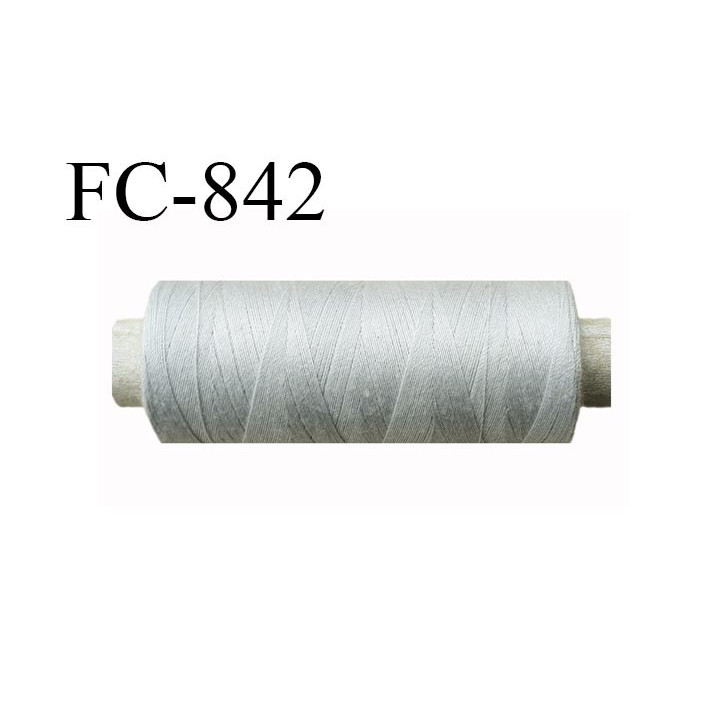 Bobine 500 m fil Polyester n° 120  gris clair 500 mètres fil européen bobiné en Europe ou France certifié oeko tex