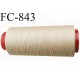 CONE 1000 m fil Polyester n° 120 couleur beige longueur 1000 mètres fil européen bobiné en France certifié oeko tex