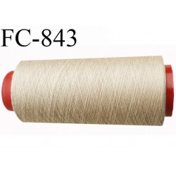 CONE 1000 m fil Polyester n° 120 couleur beige longueur 1000 mètres fil européen bobiné en France certifié oeko tex