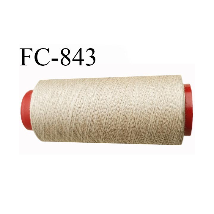 CONE 2000 m fil Polyester n° 120 couleur beige longueur 2000 mètres fil européen bobiné en France certifié oeko tex