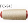 CONE 5000 m fil Polyester n° 120 couleur beige longueur 5000 mètres fil européen bobiné en France certifié oeko tex