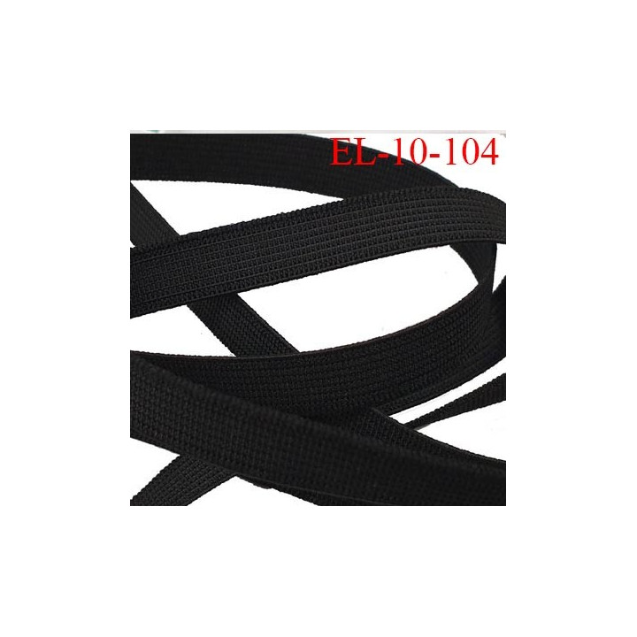 élastique 10  petit grain plat couleur noir souple et bonne élasticité largeur 10 mm fabriqué en France prix au mètre