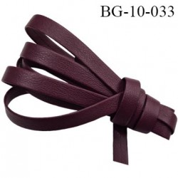 galon biais ruban façon cuir recto verso superbe largeur 10 mm couleur bordeaux souple épaisseur 1.3 mm prix au au mètre