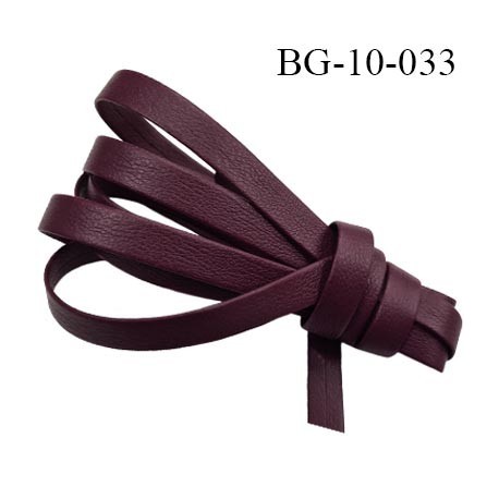 galon biais ruban façon cuir recto verso superbe largeur 10 mm couleur bordeau prune souple épaisseur 1.3 mm prix au au mètre