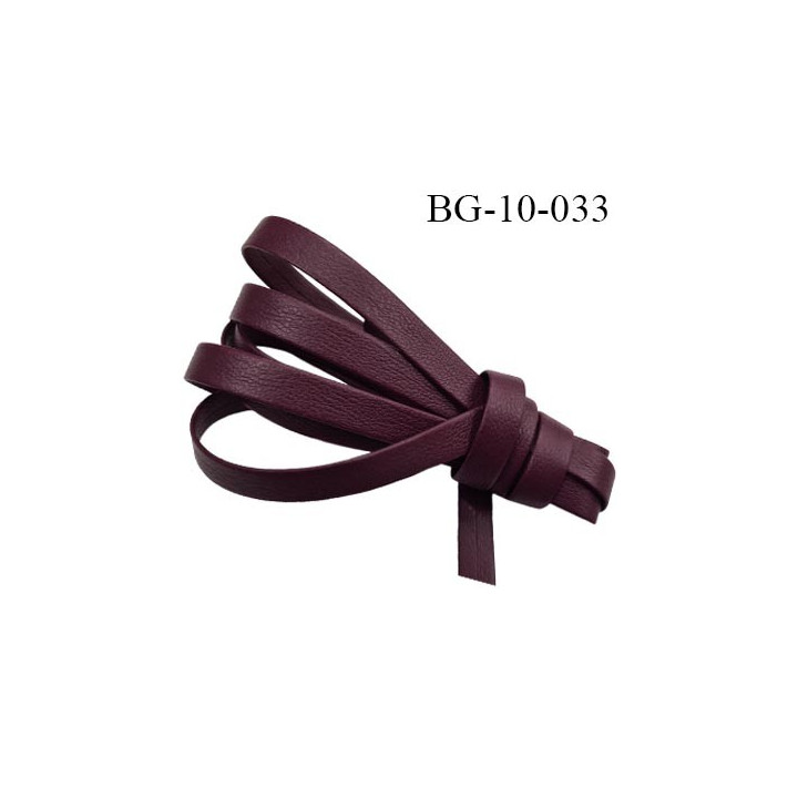 galon biais ruban façon cuir recto verso superbe largeur 10 mm couleur bordeau prune souple épaisseur 1.3 mm prix au au mètre