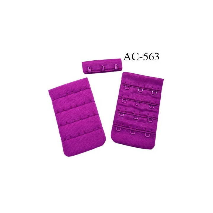 Agrafe attache 42 mm  de soutien gorge 4 rangées 3 crochets largeur 42 mm hauteur 70 mm couleur cyclamen fabriqué en France