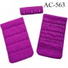 Agrafe attache 43 mm de soutien gorge 4 rangées 3 crochets largeur 43 mm hauteur 70 mm couleur cyclamen fabriqué en France