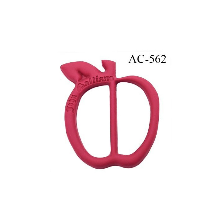 décor Pomme John Galliano superbe en caoutchouc souple largeur 27 mm hauteur 32 mm accessoire lingerie