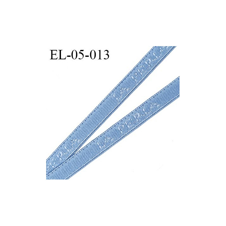 Elastique 5 mm lingerie SG couleur bleu azur marqué la perla fabriqué France grande marque largeur 5 mm prix au mètre