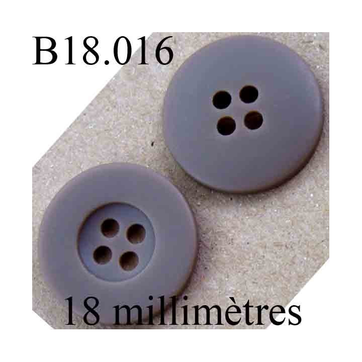 bouton 18 mm couleur marron mat 4 trous diamètre 18 mm