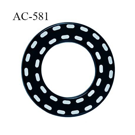 Anneau pvc 41 mm pour lingerie ou autre couleur anthracite brillant pointillé blanc diamètre extérieur 41 mm intérieur 24 mm