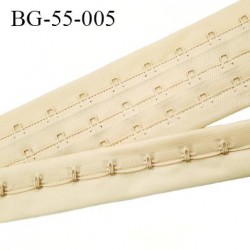 Bande Agrafe de 55 mm de hauteur et 3 rangés pour soutien gorge couleur chair clair fabriqué en France prix au mètre