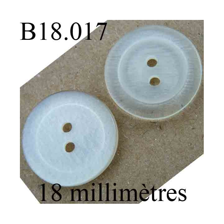 bouton 18 mm couleur argenté brillant marbré 2 trous diamètre 18 mm