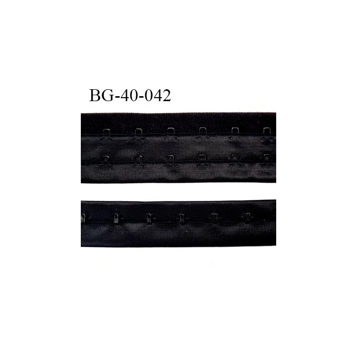 Bande Agrafe de 43 mm de hauteur et 2 rangés pour soutien gorge couleur noir fabriqué en France prix au mètre
