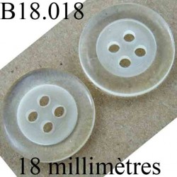 ABC boutons 18 mm Lapin Blanc Bouton 2 trous Nylon 28 lignes